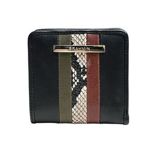 Authentic Brahmin Jane Black Meri Tri Color Genuine Leather Purse Wallet NWOT